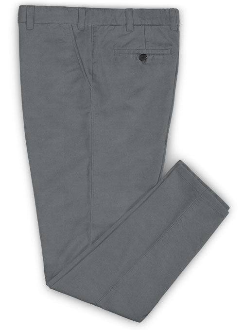 Beige Cotton & Silk Chino Pants| Peter Christian